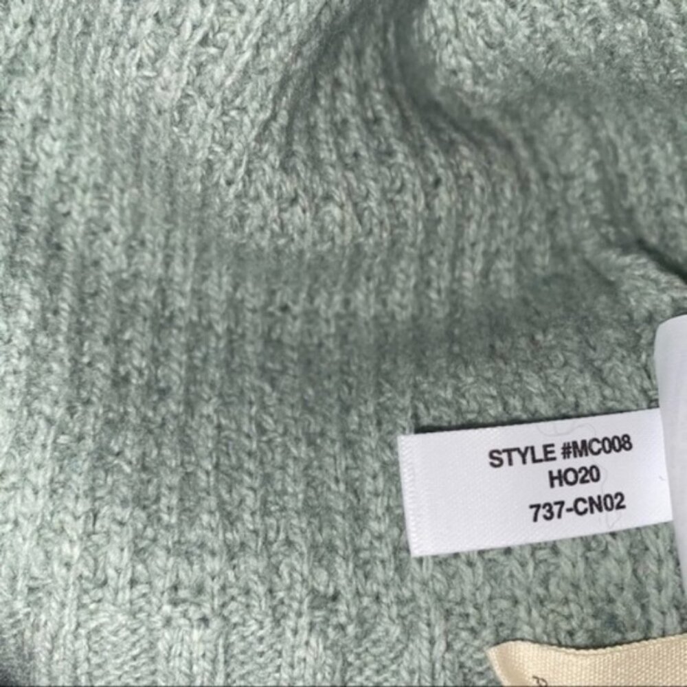 Madewell - Colorblock Eastbrook Turtleneck Cross-Back Sweater | XS: Sage Green - Picture 11 of 15